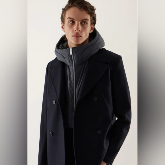 COS Reversible Hooded Zip-Up Bib In Black Unisex Size Onesize NWT - Picture 3 of 12